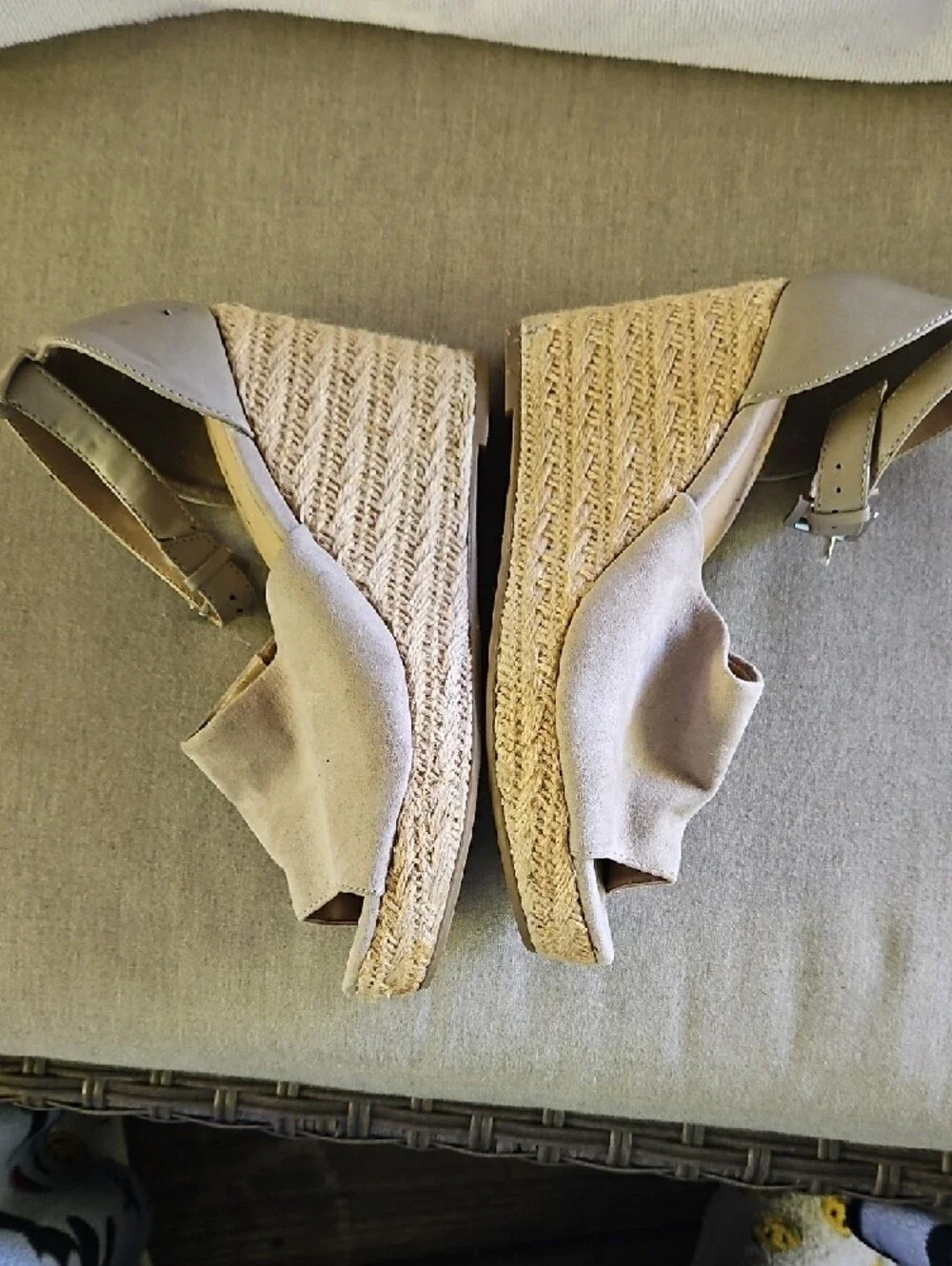 Big Buddha Taupe Espadrille Wedge Sandals with Ankle Strap 11
